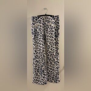 Obermeyer Leopard Black & White Flare Ski Pants or Apres Ski Style Sz 12